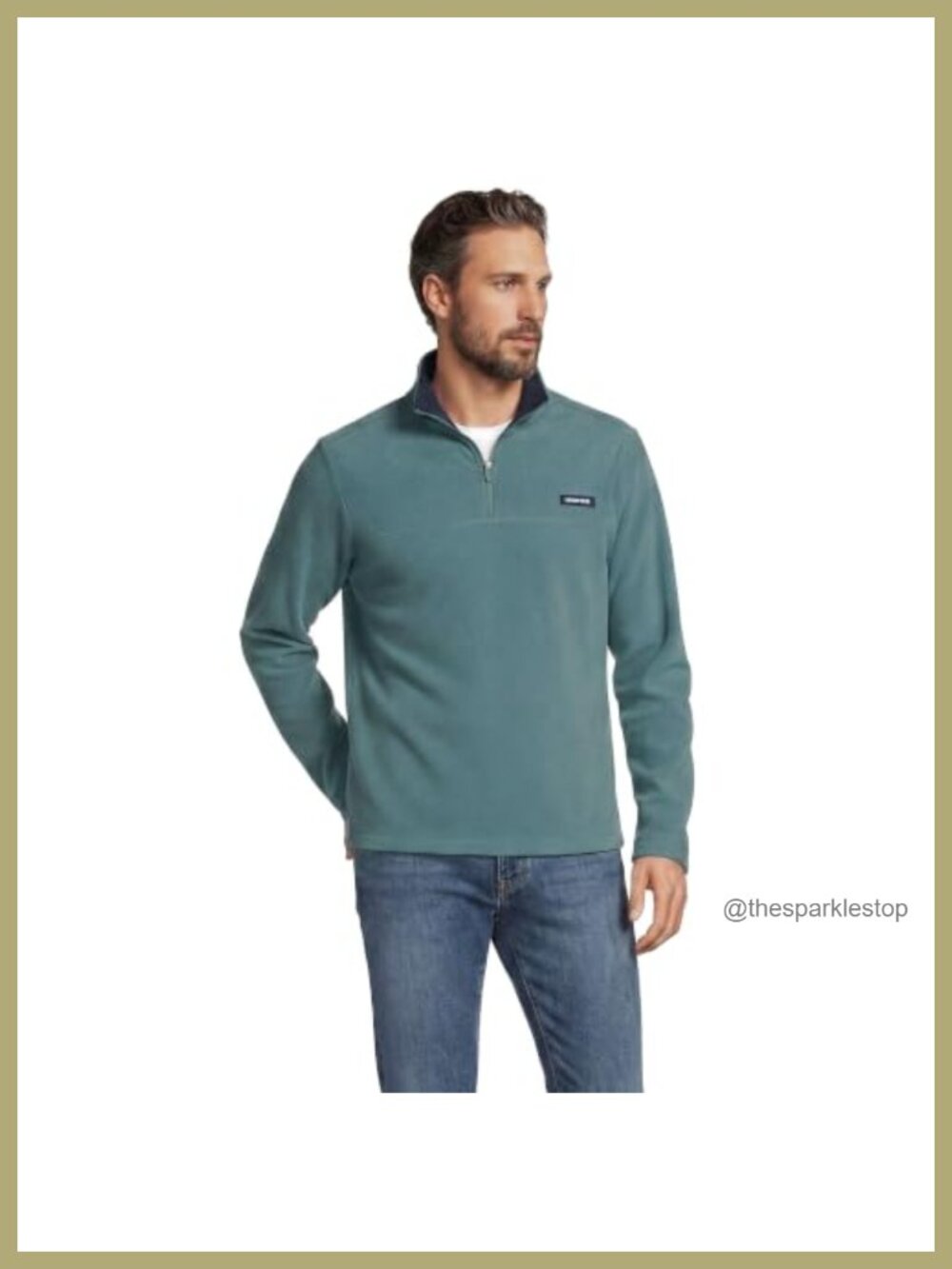 Men's Quarter Zip Fleece Pullover Lightweight Anti-Pill Casual